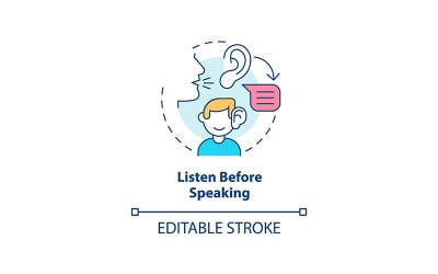 Listen Before Speaking Concept Icon