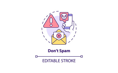 Ne pas spammer l&amp;#39;icône de concept de ligne mince