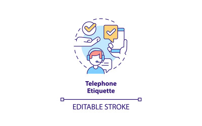 Pictogram voor telefoonetiquetteconcept