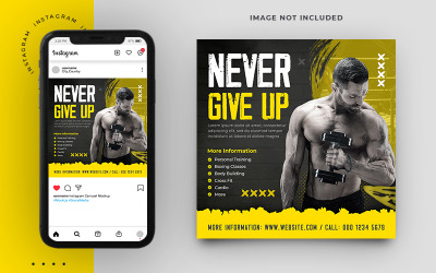 Gestalten Sie Ihren Körper Fitness und Fitnessstudio Social Media Instagram Banner Vorlage