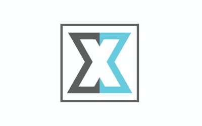 字母 X 公司徽标模板