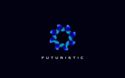 Abstraktes blaues Tech-Gradient-Logo