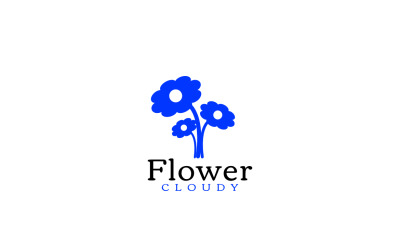 Bloem bewolkt logo met dubbele betekenis