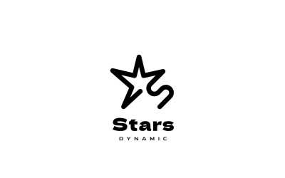 Buchstabe S Dynamisches Star Line-Logo