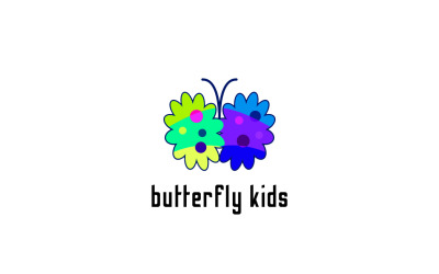 Butterfly Kids Fun Joy Logotyp