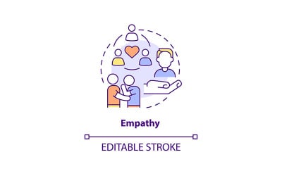 Empathie, dünne Linie, Begriff, Icon