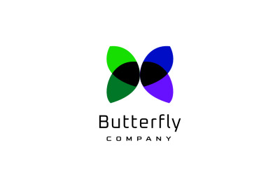 Hermoso logotipo corporativo de mariposa