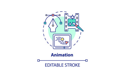 Icône de concept de ligne mince d&amp;#39;animation