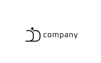 Lettera D Persone Logo moderno umano
