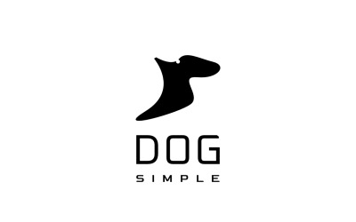 Lettera R cane semplice logo moderno