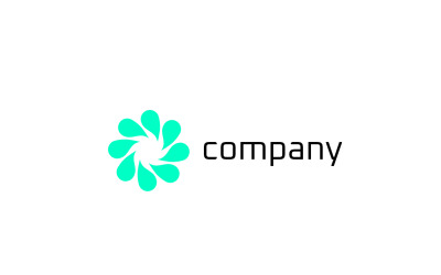 Logotipo corporativo de startup de tecnologia arredondada