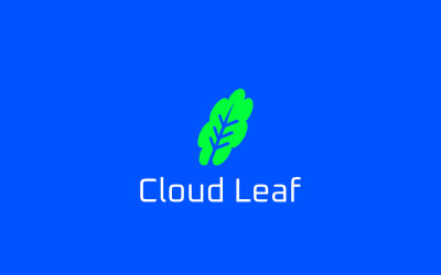 Logotipo de duplo significado da folha da nuvem