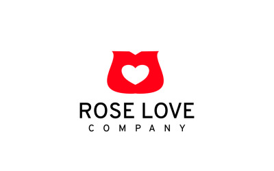 Logotipo de espacio negativo Rose Love