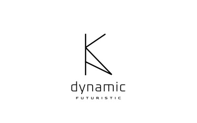 Logotipo KA de Letra de Monograma Dinâmico