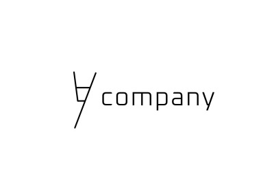 Monogram bokstaven YA enkel logotyp