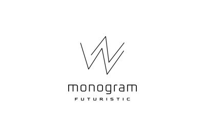 Monogram Letter WN Enkel logotyp