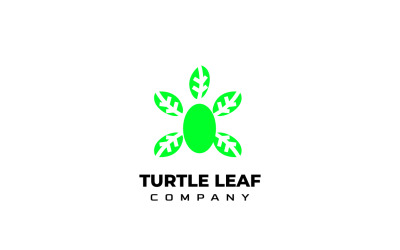 Nowoczesne logo z zielonym liściem żółwia