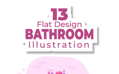 13 Illustrazione di interni di mobili da bagno moderni
