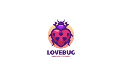 Logotipo de la mascota simple Love Bug