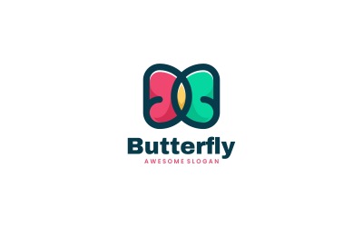 Motyl maskotka styl logo
