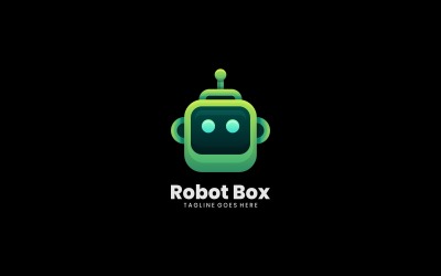 Робот коробка градієнтний стиль логотипу