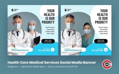 Hälsovård Sjukvård Banner för sociala medier