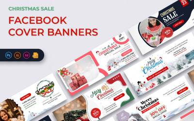 Offres de Noël Ventes Couverture Facebook Bannières