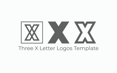 Tre X bokstavslogotyper mall