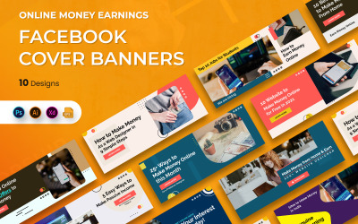 Zarabianie pieniędzy online Baner na okładkę na Facebook