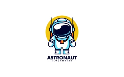 Astronot Basit Maskot Logo Şablonu