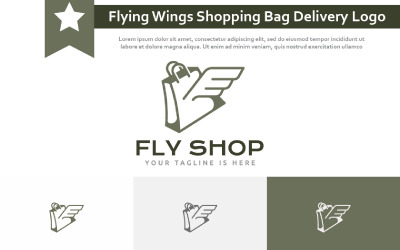 Flying Wings Bird Fly Shop Marketplace Logo doručení nákupní tašky