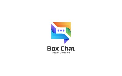 Logotipo colorido degradado de chat de caja