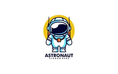 Modello di logo mascotte semplice astronauta