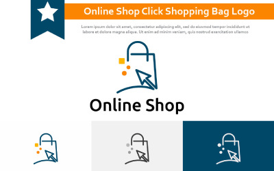 Online obchod Click Nákupní taška Jednoduché Logo