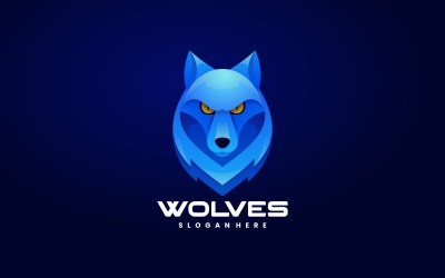 Vector Wolf Head Gradient Logo