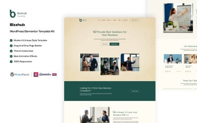Bizzhub Consulting – Business Consulting Services WordPress Elementor Template Kit