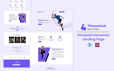 FitnessHub – шаблон цільової сторінки для тренажерного залу та фітнесу Elementor