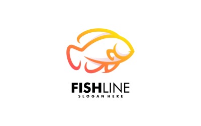 Логотип градієнта мистецтва Fish Line