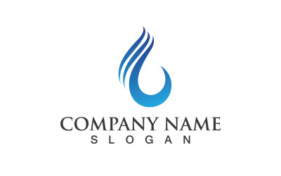 Logotipo y símbolo de gota de agua Naturaleza V5