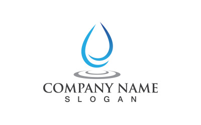 Logotipo y símbolo de gota de agua Nature V1