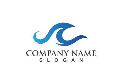 Ola agua logotipo y símbolo Vector V11