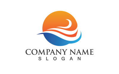 Ola agua logotipo y símbolo Vector V20