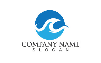Ola agua logotipo y símbolo Vector V22