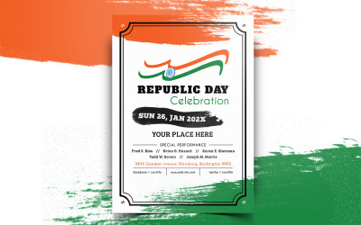 Plantilla para redes sociales del volante del día de la República de la India