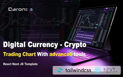 Chartsa - Crypto Trading Chart s pokročilými nástroji React Next JS a šablona Tailwind