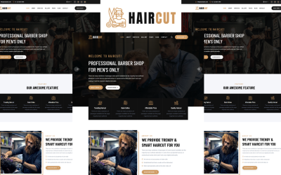Corte de cabelo - Modelo HTML5 de barbeiro e cabeleireiro