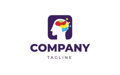 Kreativní mysl barevný mozek Logo šablona