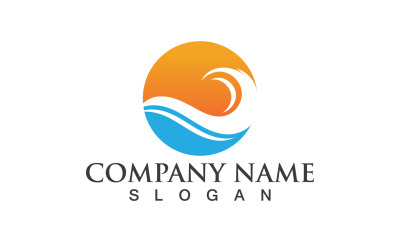 Ola agua logotipo y símbolo Vector V26