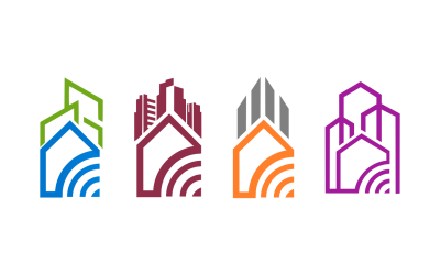 Пакет дизайна логотипа домашней технологии