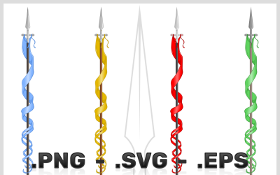Vector Designs Of Medieval Flag On A Spear